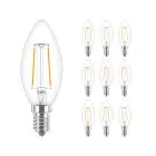 Voordeelpak 10x Philips Corepro LED Kaars E14 Filament Helder 2W 250lm – 827 – Zeer Warm Wit | Vervangt 25W